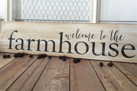 Farmhouse Decor Welcome To The Farmhouse Wooden Sign Home Etsy