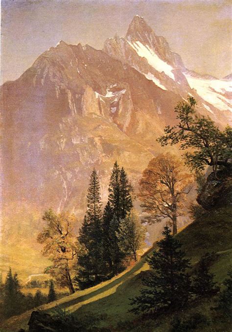 Painting By Bierstadt Mountain Landscape