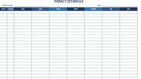 Blank Employee Weekly Work Schedule Template Employee Schedule