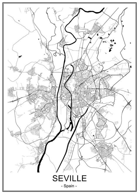 Map Of The City Of Sevilla Spain Stock Illustration Illustration Of