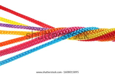 Twisted Colorful Ropes Isolated On White Stock Photo Edit Now 1608015895