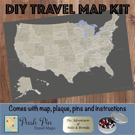 Diy Earth Toned Us Push Pin Travel Map Kit Travel Map Pins Travel