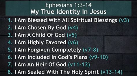 Ephesians 13 14 My True Identity In Jesus Living Water Church