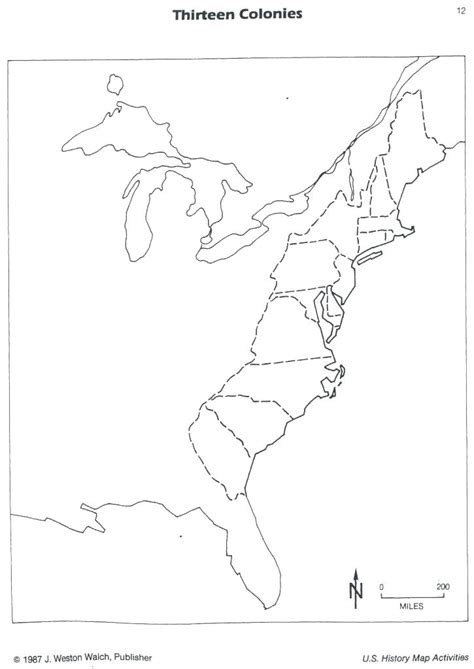 Blank 13 Colonies Map Worksheet Sketch Coloring Page