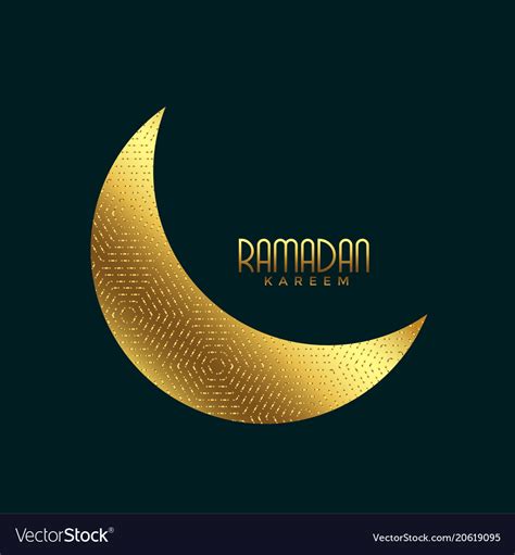 Creative Golden Crescent Moon For Ramadan Kareem Vector Image