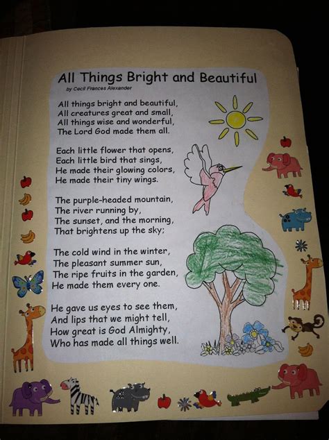 Poem All Things Bright And Beautiful Lyrics