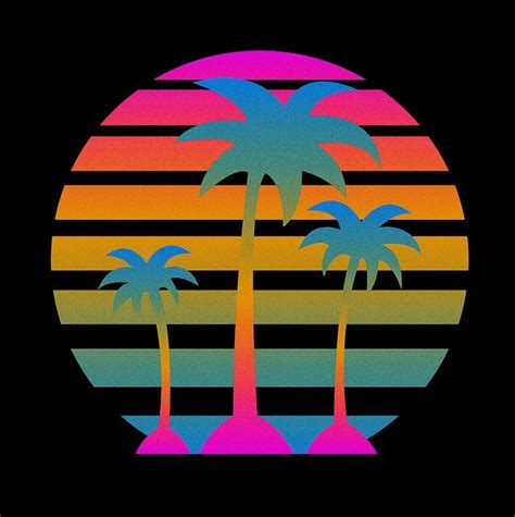 palm tree sunset new retro wave retro waves 80s retro retro art pop art kitsch 80s neon