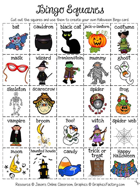 Printable Free Halloween Bingo Cards Printable Word Searches