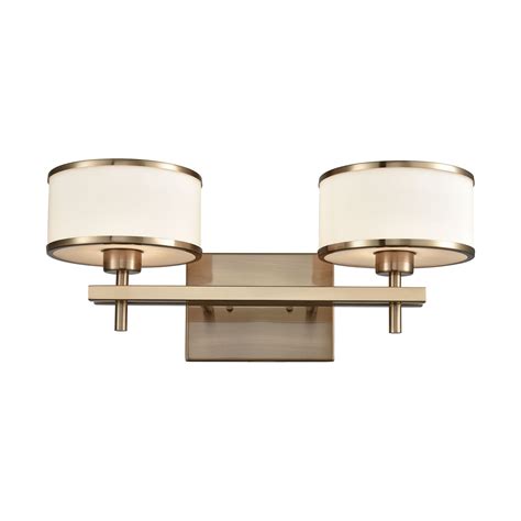 Check out our brass vanity light selection for the very best in unique or custom, handmade pieces from our lighting shops. Utica 2 Light Vanity In Satin Brass With Opal White Glass ...