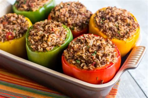 stuffed pepper recipe with ground beef and rice