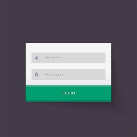 Clean Flat White Login Form Ui Template Design Download Free Vector
