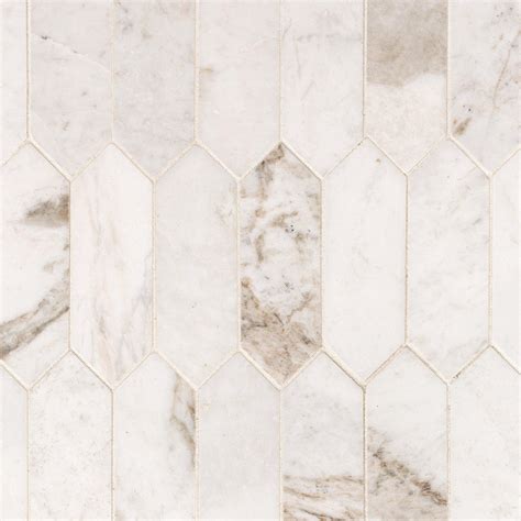 Bianco Orion Picket Marble Mosaic Marble Mosaic Floor Decor Kitchen