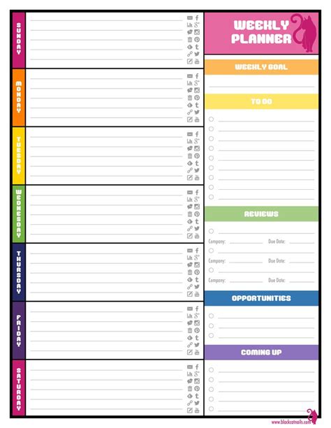 Weekly Planner Worksheet Works