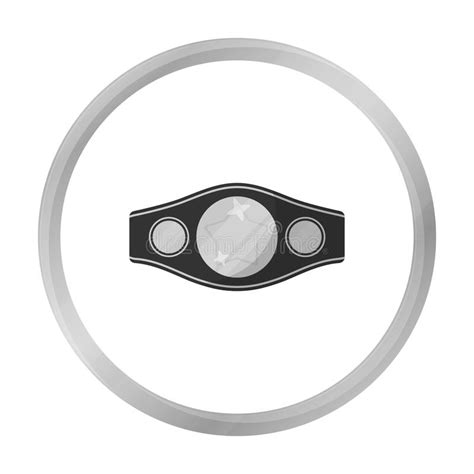 Boxing Championship Belt Icon In Monochrome Style Isolated On White