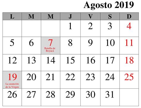 Realmente Esto Calendario 2019 Colombia Con Festivos Excel Vrogue