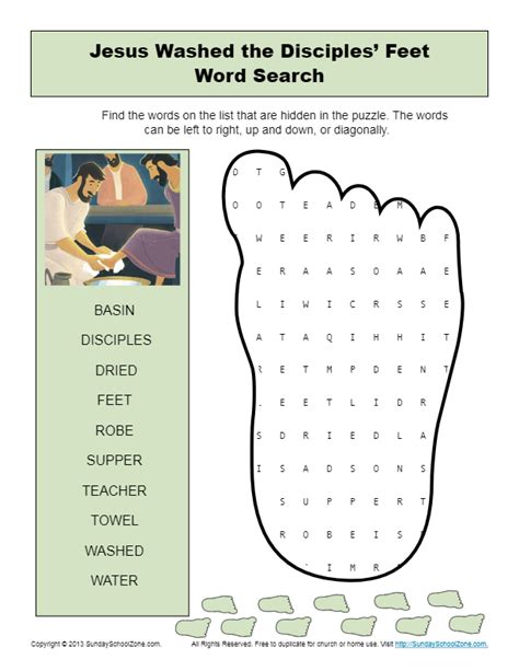 Apr 26, 2011 · this page lists all our sequence bible story coloring pages. Jesus Washed the Disciples Feet Word Search | Sunday ...