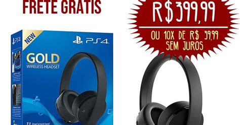 Headset Sem Fio Série Ouro Elegância E Conforto No Ps4