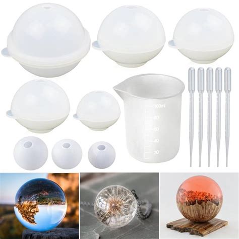 round sphere silicone resin molds 8pcs epoxy resin ball etsy moldes para resina artesanías