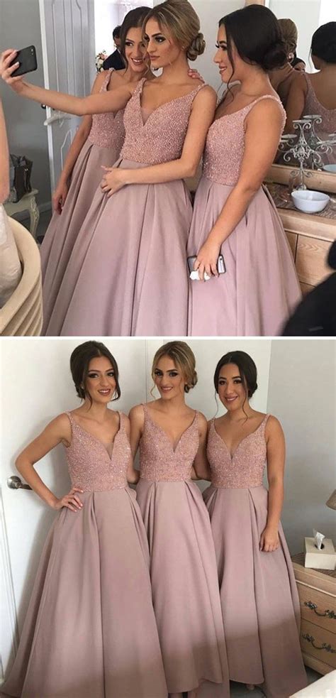 Should i wear gold or silver accessories with my pink bridesmaid dress? blush evening gowns, 2017 bridesmaid dresses with beaded ...