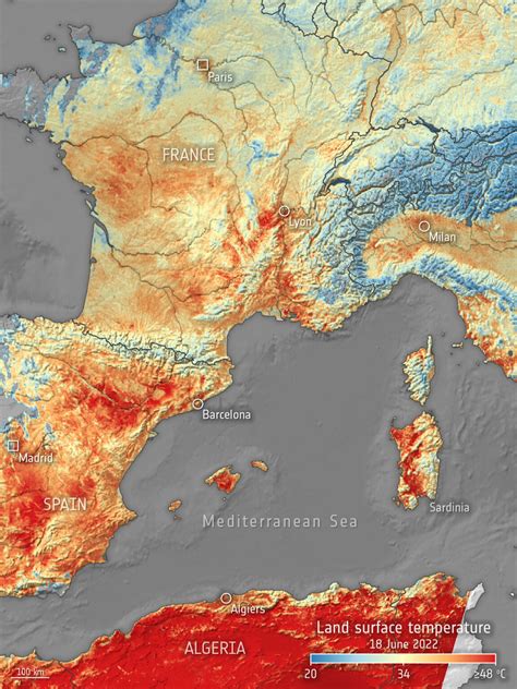 Esa Showed European Cities At The Peak Of The Heat