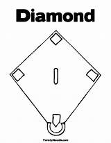 Diamond Baseball Coloring Template sketch template