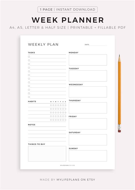 Paper Party Supplies Paper Calendars Planners Weekly Agenda ADHD