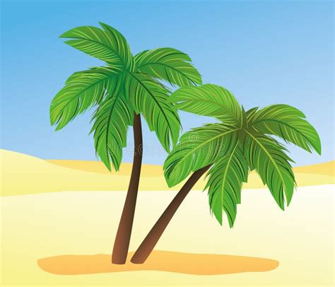 Palms And Desert Stock Vector Illustration Of Sand Illustration