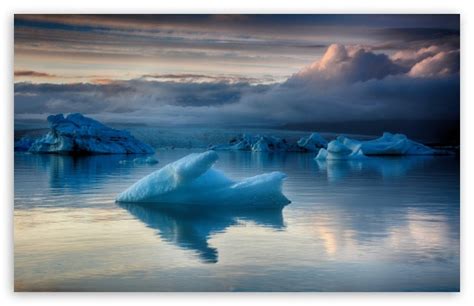Iceland Glacier Lagoon Blue Ice Ultra Hd Desktop