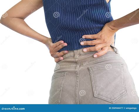 Close Up Woman Grab The Waist With Pain Bone Stock Image Image Of