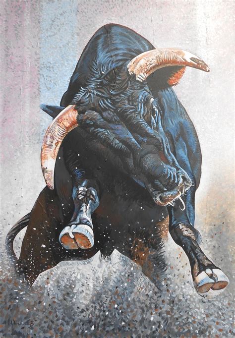 Bull 2020 Acrylic Painting By Alexander Titorenkov Bull Painting