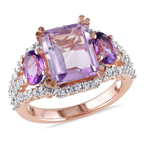 Tangelo 4 58 Carat Tgw Rose De France Amethyst And Created White