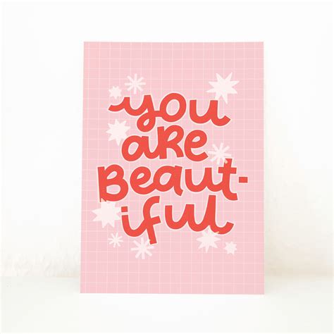 You Are Beautiful Card Mental Health Card Friendship Card Etsy Uk