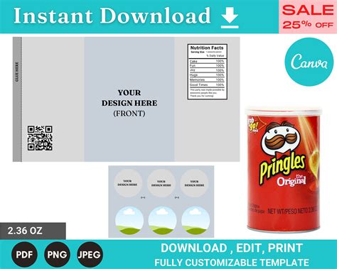 Pringles Can 236 Oz Pringles Label Chip Bag Template Label Template