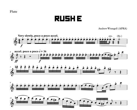 Rush E Flute Sheet Music