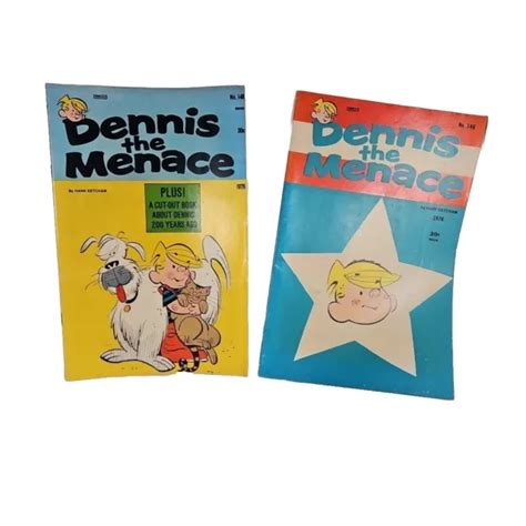 1976 Dennis The Menace Fawcett Comics Hank Ketchum 146 And 148 Originaux