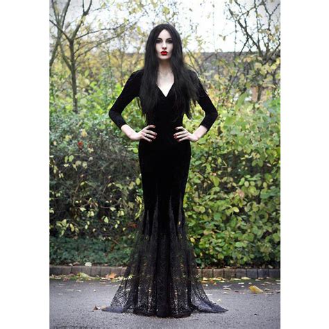 Sexy Womens Black Slim Mermaid Lace Dress Clothes Gothic Punk Cosplay