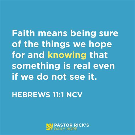 Faith Is Believing What You Cant See Pastor Ricks Daily Hope