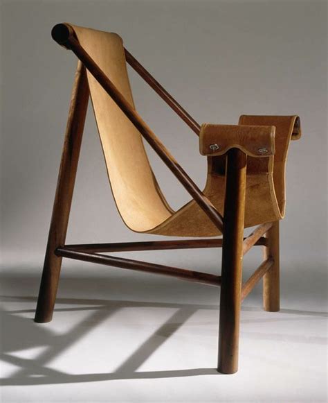 The Design Walker — Lina Bo Bardi Wood And Leather ‘tripod Chair