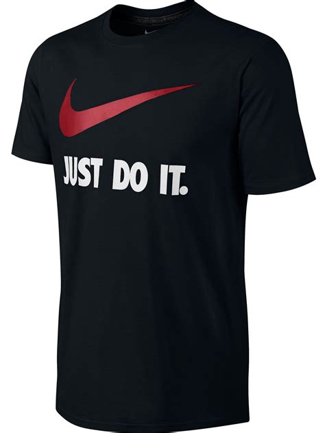 Nike Nike Just Do It Swoosh Logo Mens T Shirt Blackwhitered 707360