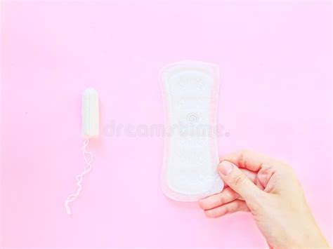 Intimate Feminine Hygiene Products The Daily Tampon And Sanitary Pads Menstrual Cycle Stock
