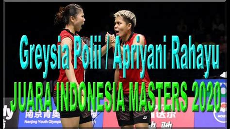 Greysia polii/apriyani rahayu adalah pasangan ganda putri indonesia yang dipasangkan sejak mei 2015. GREYSIA POLII/APRIYANI RAHAYU | JUARA DAIHATSU INDONESIA ...