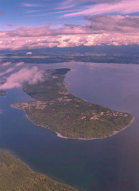Aerial View Of Maury Island Close To Tacoma Washington Photograph By