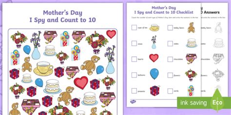 Mother S Day I Spy And Count Activity To 10 Teacher Made