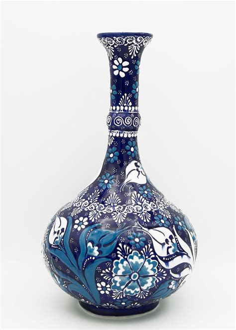 Blue Vase Handmade Turkish Ceramic Vase Rainbow Ceramic Etsy