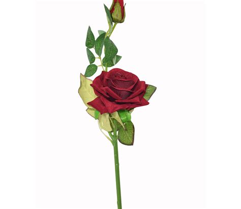 Buy Artificial Beautiful Single Velvet Rose Stick 2 Heads Set Of 4