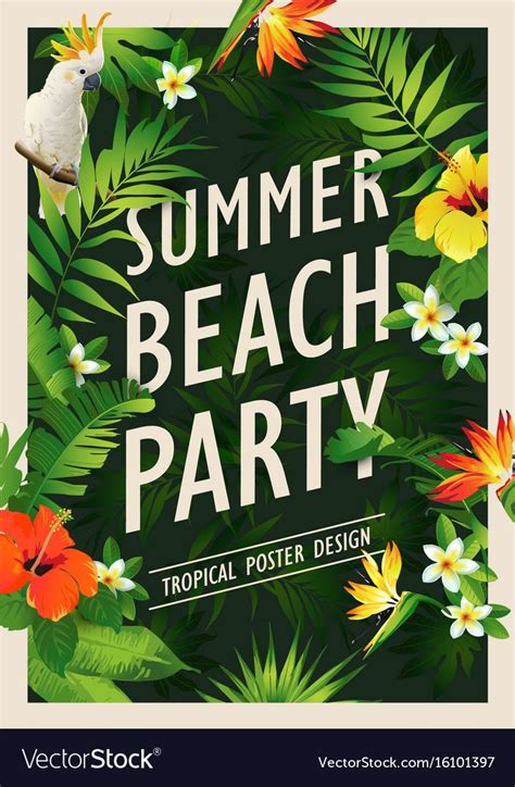 Basic Rgb Vector Image On Vectorstock Party Poster Summer Beach