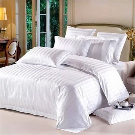 White Plain Satin Striped Hotel Bed Sheet At Rs 440set In Ghaziabad