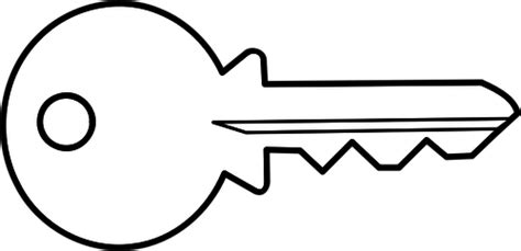 Vector Clip Art Of Outline Of Simple Metal Door Key Public Clipartix