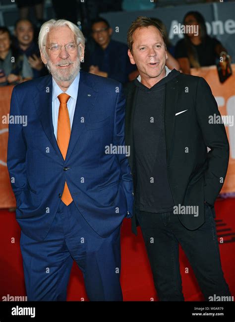 Actors Kiefer Sutherland R And His Father Donald Sutherland Arrive At