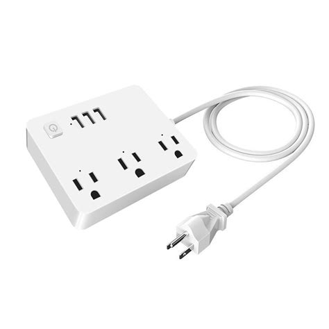 Us Wifi Socket Travel Power Strip With 3 Usb And 3 Outlet Desktop